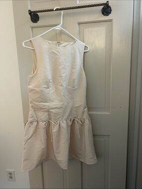 love, Fire Cream Sleeveless Drop-Waist Dress